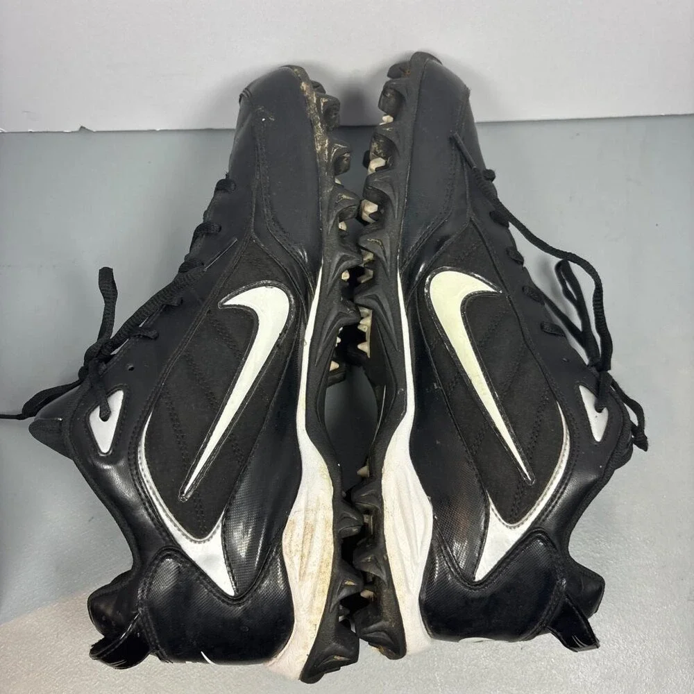 Nike Land Shark Football Cleats Mens 12‎ Black White Good Low Top 316358-011